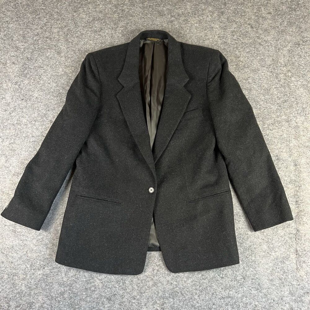 Vintage Orvis Women’s Black Single Breast Blazer Wool Made In USA W/Talon Zipper